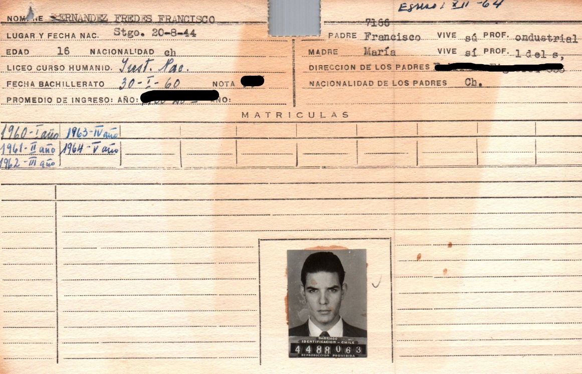 Francisco Fernández ingresó a estudiar Derecho a los 16 años.