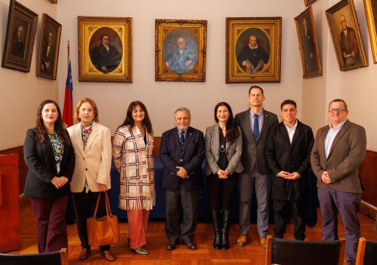 De izq. a der. Ceclia Hernández, Marta Rosende, Fabiola Divin, Pablo Ruiz-Tagle, Claudia Miranda, Francisco Agüero, Giovanni Paredes y Patricio Gálvez.