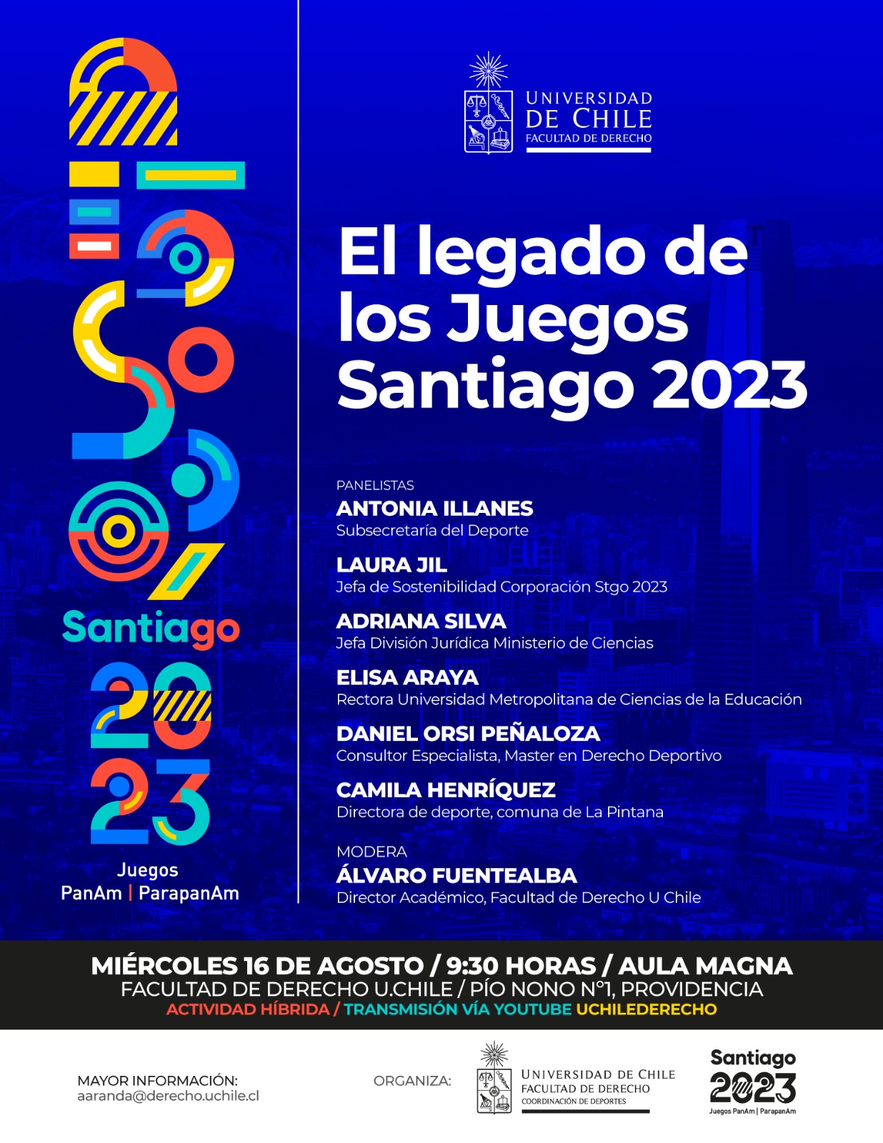 Seminario El legado de los Juegos Santiago 2023 Facultad de Derecho